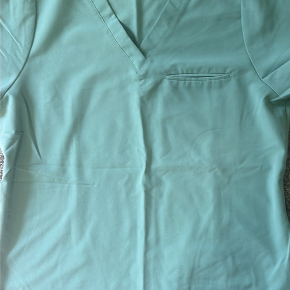 Mandala Sea Foam Green Scrub Top